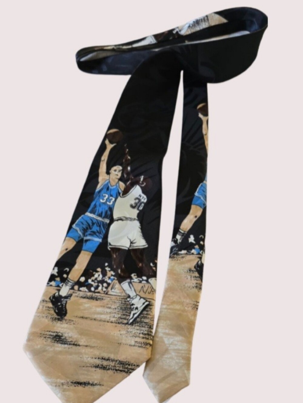 Vintage Dino Romaro Necktie Basketball New York City Hand Made Graphics